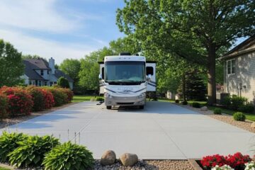 Concrete RV pad installation in Joplin, showcasing durability and aesthetic appeal
